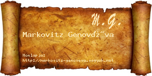 Markovitz Genovéva névjegykártya